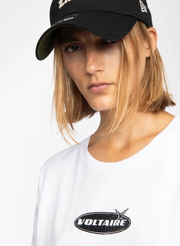 Tee-shirt col rond en coton ZADIG&VOLTAIRE Blanc